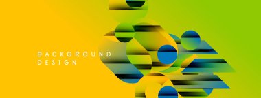 Soyut geometrik şekiller, parlak sarı ve yeşil renkle örtüşür. Modern tasarım elementleri dinamik görsel doku oluşturur.