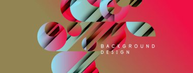 Soyut geometrik şekiller harmanlanarak dinamik arkaplan oluşturur. Renkler mavi aksanlı olarak altından kırmızıya kayar. Modern tasarım elemanları.