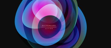 Soyut renkli katmanlar dinamik dairesel tasarım yaratır. Canlı renkler harmanlanarak modern arkaplan ögesini oluşturur. Metin arkaplan tasarımı okur.