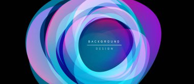 Soyut renkli katmanlar dairesel tasarım yaratır. Canlı gradyanlar harmanlanarak, dinamik görsel efekt oluşturur. Modern arkaplan ögesi.
