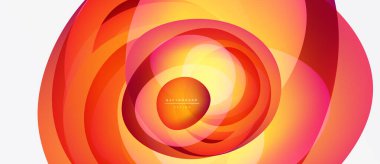 Soyut girdap katmanları, turuncu renkler baskın. Merkez parlıyor, dinamik görsel efekt yaratıyor. Modern tasarım ögesi.