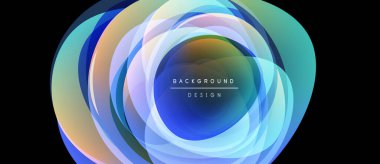 Soyut konsantre katmanlar, canlı renkler. Dairesel tasarım dinamik görsel efekt yaratır. Modern arkaplan ögesi.