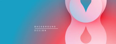 Soyut eğim arkaplanı. Yumuşak pembe, mavi renkler düzgün bir şekilde harmanlanır. Akan şekilli minimalist tasarım, modern estetik.