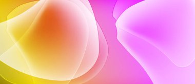 Soyut renkli şekiller çakışıyor. Yumuşak eğimler sıcak, canlı görsel deneyimler yaratır. Düz geçişler, modern tasarım.