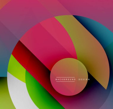 Soyut renkli tasarım. Eşmerkezli daireler dinamik görsel efekt yaratır. Canlı renkler harmanlanır, modern arkaplan oluşturur.