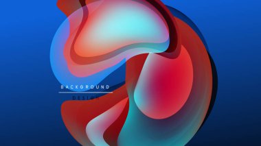 Soyut sıvı şekiller, canlı renklerin karışımı. Dinamik kompozisyon, modern tasarım öğesi. Arkaplan düz gradyanlar, göz alıcı görseller.