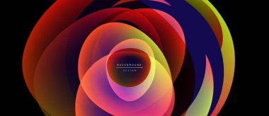 Soyut renkli katmanlar dinamik dairesel tasarım yaratır. Canlı gradyanlar harmanlanarak modern arkaplan dokusu oluşturur.