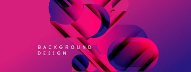 Soyut enerjik tasarım. Renkli gölgeler mor, pembe ve maviyi harmanlıyor. Geometrik şekiller dinamik görsel efekt yaratır. Metin arkaplan tasarımı okur.