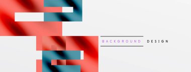 Soyut geometrik şekiller, canlı renkler, modern tasarım. Beyaz alan denge yaratır, basit metin örtüsü mevcut.