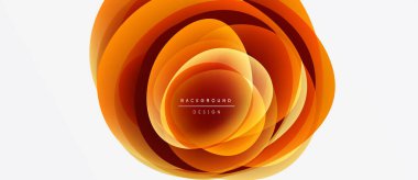 Soyut turuncu katmanlar çiçek şekli oluşturur. Modern tasarım öğesi, uygun arka plan, temiz estetik. Basit, canlı kompozisyon.