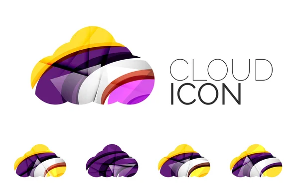 Set of abstract cloud computing icons — Stock Vector