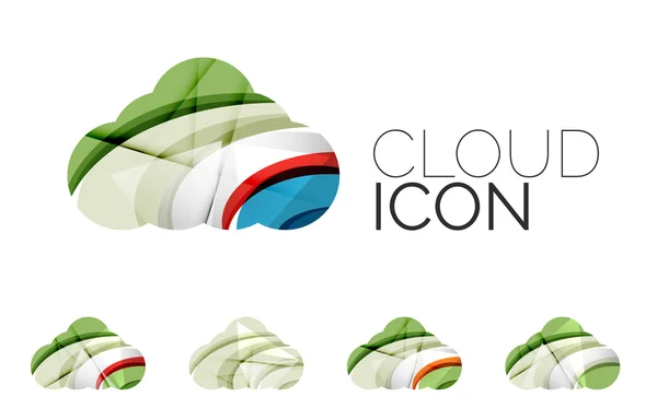 Set of abstract cloud computing icons, — 스톡 벡터