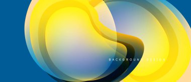 Soyut akışkan şekiller, sarı, mavi renkler. Modern tasarım, dinamik kompozisyon, değişken etkiler, pürüzsüz geçişler. Arkaplan ögesi.