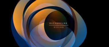 Soyut tasarım özellikleri katmanlı, renkli daireler. Sıcak tonlar havalı mavilerle harmanlanarak, dinamik görsel efekt yaratır. Modern, sanatsal kompozisyon.