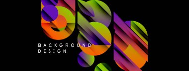 Soyut renkli katmanlar dinamik bileşim yaratır. Canlı gradyanlar, geometrik şekiller, modern tasarım elementleri çarpıcı görsel etki sunar.