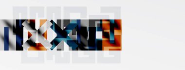 Soyut geometrik tasarım. Parçalanmış metin, sessiz renkler, minimalist kompozisyon. Modern sanat, dijital yaratılış, görsel öğeler.