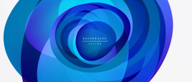 Soyut mavi katmanlar girdap oluşturur, dinamik görüntü. Orta metin arkaplan tasarımı okuyor. Modern, temiz estetik.