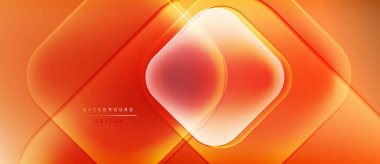 Soyut turuncu arka plan. Eşmerkezli yuvarlak kareler ışıltılı bir etki yaratır. Dijital projeler için modern tasarım.