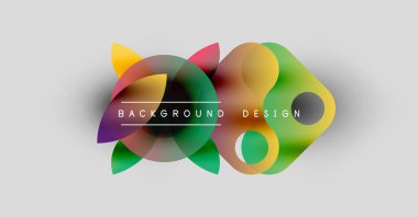 Soyut renkli şekiller örtüşüyor ve dinamik bir zemin oluşturuyor. Metin, kompozisyon içerisindeki arkaplan tasarımını okur. Basit, modern estetik..