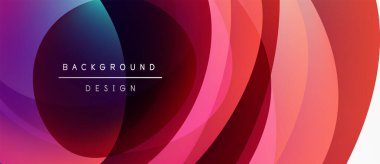 Soyut arkaplan özellikleri üst üste binen daireler, canlı renkler, gradyanlar. Modern tasarım elementleri dinamik görsel etki yaratır.