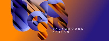 Soyut geometrik şekiller canlı turuncu ve mor renkleri harmanlarlar. Dinamik kompozisyon modern arkaplan tasarımı yaratır. Yumuşak eğimler derinlik ekler.