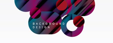 Soyut renkli şekiller örtüşüyor ve dinamik bir zemin oluşturuyor. Metin, kompozisyon içinde arkaplan tasarımı okur. Modern görsel öğeler.