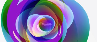 Soyut renkli katmanlar dinamik görsel efekt yaratır. Eşmerkezli daireler merkezden yayılır, canlı renkler kusursuz harmanlanır. Modern tasarım ögesi.