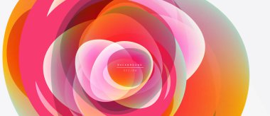 Soyut çiçek tasarımı. Canlı katmanlar dinamik, akışkan şekiller yaratır. Pembe, turuncu, deniz mavisi renkleri kusursuz bir şekilde harmanlanır. Modern arkaplan ögesi.