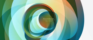 Soyut renkli katmanlar dairesel tasarım yaratır. Gradyan renkler harmanlanır ve dinamik görsel efekt oluşturur. Çeşitli projeler için modern arkaplan.