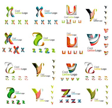 Set of colorful abstract letter