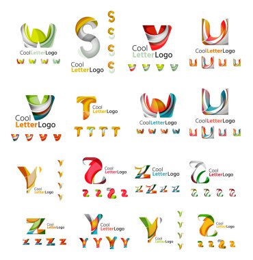 Set of colorful abstract letter