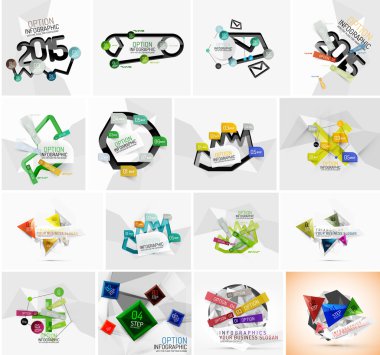 Set of various geometric abstract infographic templates