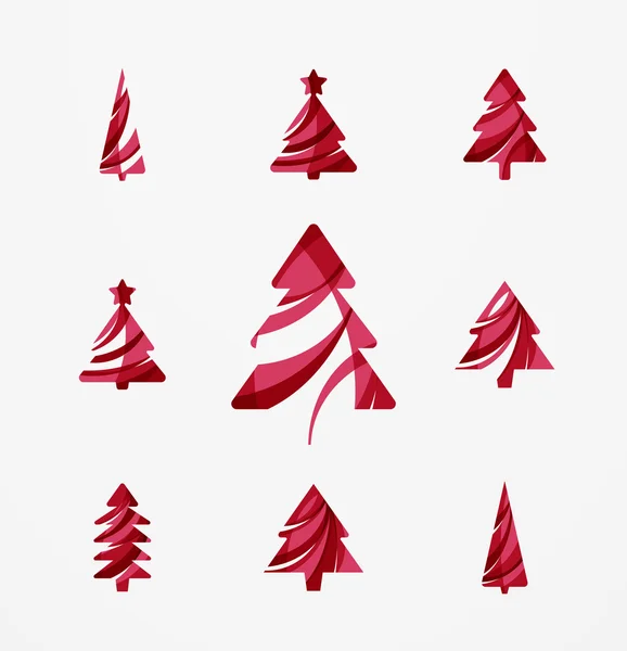 Ensemble d'icônes abstraites d'arbre de Noël — Image vectorielle