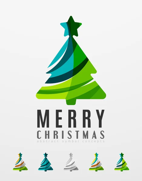 Ensemble d'icônes abstraites d'arbre de Noël , — Image vectorielle