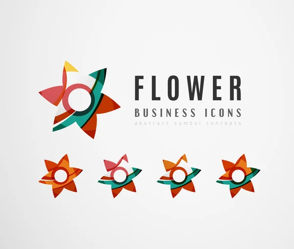 Conjunto de logotipo de flor abstracta — Archivo Imágenes Vectoriales