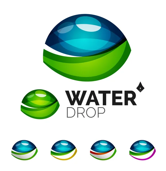 Set of abstract eco water icons — Stock Vector