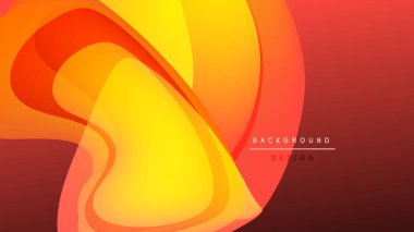 Soyut tasarım turuncu katmanlar akışına sahiptir. Sıcak renkler koyu arkaplana karışır. Modern estetik, dinamik kompozisyon.