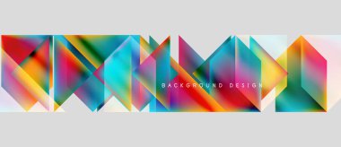Soyut geometrik şekiller canlı bir zemin oluşturur. Renkli üçgenler dinamik desen oluşturur, metin arka plan tasarımı okur.
