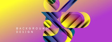 Soyut geometrik şekiller, canlı gradyan arkaplanla örtüşür. Modern tasarım elementleri dinamik görsel etki yaratır. Metin arkaplan tasarımı okur.