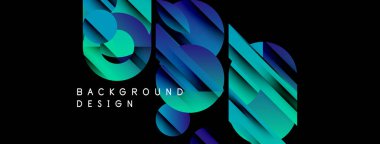 Soyut geometrik şekiller, canlı mavi renkler, dinamik kompozisyon. Modern tasarım ögeleri görsel olarak çarpıcı bir arkaplan oluşturur.