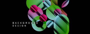 Soyut geometrik şekiller örtüşüyor, canlı renk eğimleri yaratıyor. Arkaplan ve sunumlar için uygun modern tasarım ögesi.