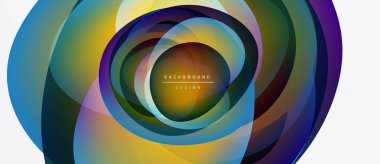 Soyut renkli katmanlar dinamik dairesel desen oluşturur. Gradyan renkler harmanlanarak modern görsel efekt oluşturur.