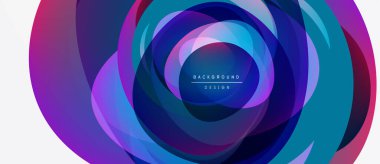 Soyut renkli katmanlar dinamik dairesel tasarım yaratır. Canlı gradyanlar harmanlanarak modern arkaplan ögesi oluşturur.