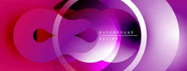 Soyut pembe mor eğimli şekiller çakışıyor. Modern tasarım akış çizgileri, daireler, pürüzsüz geçişler içerir. Minimalist arkaplan dokusu.