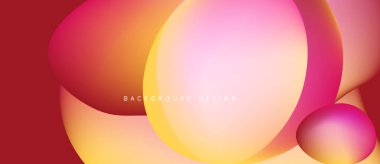 Soyut gradyanlar harmanlanır ve dinamik şekiller yaratır. Sıcak renkler baskın, enerji, akış, modern estetik. Arkaplan tasarım ögeleri mevcut.