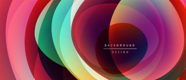 Soyut katmanlar canlı dairesel tasarım yaratır. Renkler harmanlanır, dinamik görsel deneyim oluşturur. Modern estetik, uygun arka planlar.