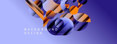 Soyut geometrik şekiller dinamik mor, turuncu tasarım yaratır. Dijital projeler için modern arkaplan.