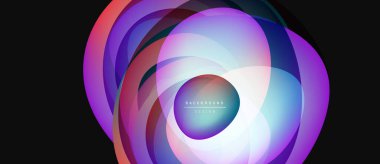 Soyut renkli katmanlar dinamik dairesel desen oluşturur. Gradyan renkler harmanlanır, canlı görsel deneyimler oluşturur. Metin arkaplan tasarımı okur.