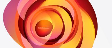 Soyut çiçek tasarımı. Konsantrik katmanlar dinamik, sıcak renk paleti yaratır. Modern, zarif arkaplan dokusu.