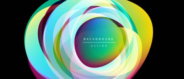 Soyut, canlı çemberler, dinamik, renkli bir arkaplan oluşturur. Metin, katmanlar içinde ortalanmış arkaplan tasarımı okur.